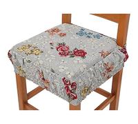 Cuscino Imbottito coprisedia con Fascia Elastica ROSETO Deluxe Cuscino Sedia Cucina Lavabile in Lavatrice.