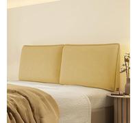 Cuscino imbottito in velluto a coste giallo per testiera letto grande a righe cuscino di supporto per lo schienale del letto, fodera rimovibile per letto Cal King, morbido cuscino da parete, elegante