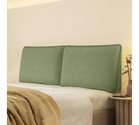 Cuscino imbottito in velluto a coste verde per testiera sfoderabile, grande cuscino di supporto per schienale, tinta unita, tabellone per letto, 119,4 cm