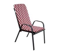 Cuscino Imbottito Per Poltrona Sedia Sdraio Con Lacci Pieghevole Giardino Ibiza (ZigZag Rosso (243))