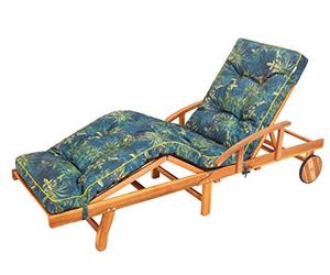 Cuscino imbottito per sedia a sdraio da giardino, 201 x 55 cm, spessore 8 cm, colore verde prato