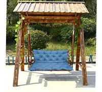 Cuscino impermeabile a 2 o 3 posti, per interni ed esterni, antiscivolo, per giardino, altalena, sedia a dondolo a baldacchino, patio, 120 x 100 x 10 cm, colore celeste, cravatta inclusa