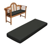 Cuscino impermeabile antiscivolo per panca da esterno, 155 x 55 cm, grigio scuro, per panca da giardino, spesso, confortevole, per patio, balcone e davanzali