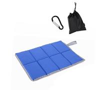 Cuscino Impermeabile Con Custodia e Moschettone - Pieghevole per Seduta All'aperto, Campeggio, Picnic al Parco, Escursionismo (Blu)