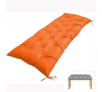 Cuscino impermeabile di ricambio per panca da esterno, per chaise longue, patio, altalena, portico, giardino e cortile, lacci di sicurezza, 150 x 50 cm (arancione)