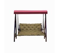 Cuscino impermeabile di ricambio per sedia da giardino, 120 x 100 x 10 cm, cachi scuro, per esterni, 2 o 3 posti, per patio, comodo e