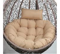 Cuscino Impermeabile E Lavabile Per Sedia A Dondolo Ovale Con Schienale - Spesso Imbottito In Cotone Per Sospesa, A Uovo, Altalena Da Giardino(Khaki,100x100cm)