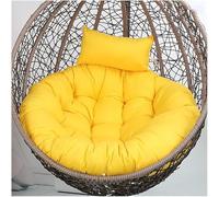 Cuscino Impermeabile E Lavabile Per Sedia A Dondolo Ovale Con Schienale - Spesso Imbottito In Cotone Per Sospesa, A Uovo, Altalena Da Giardino(Yellow,120x120cm)