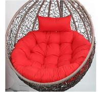 Cuscino Impermeabile E Lavabile Per Sedia A Dondolo Ovale Con Schienale - Spesso Imbottito In Cotone Per Sospesa, A Uovo, Altalena Da Giardino(Red,110x110cm)