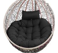 Cuscino Impermeabile E Lavabile Per Sedia A Dondolo Ovale Con Schienale - Spesso Imbottito In Cotone Per Sospesa, A Uovo, Altalena Da Giardino(Black,120x120cm)