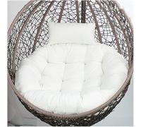 Cuscino Impermeabile E Lavabile Per Sedia A Dondolo Ovale Con Schienale - Spesso Imbottito In Cotone Per Sospesa, A Uovo, Altalena Da Giardino(White,120x120cm)