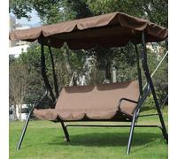 Cuscino impermeabile per dondolo da giardino da 150 cm, copertura antipolvere di ricambio per dondolo a tre posti (caffè)
