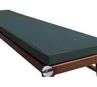 Cuscino impermeabile per panca da birra, 100-200 cm, antiscivolo, sfoderabile con fibbie, tessuto di lino spesso, per giardino, patio, altalena, balcone (colore: blu nuvola, 170 x 35 cm)