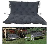 Cuscino impermeabile per panca da esterno con schienale, grigio scuro, comodo cuscino per mobili da giardino, adatto a 2 o 3 posti, perfetto per il relax del patio