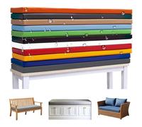 Cuscino impermeabile per panca da esterno, spessore 8 cm, antiscivolo, in pelle PU, rimovibile, per patio e dondolo da giardino (rosso vino, 40,6 x 106,7 cm)