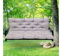 Cuscino impermeabile per panca da giardino a 2/3/4 posti, resistente al sole, per esterni, con schienale, facile da pulire, ideale per veranda, amaca, mobili da giardino (colore: grigio chiaro, 120 x