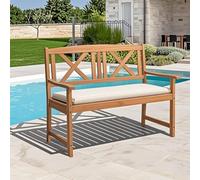 Cuscino impermeabile per panca da giardino a 2/3 posti, antiscivolo, per esterni/interni, colore celeste, 120 x 60 x 8 cm, perfetto per mobili da patio, sedie e finestre.