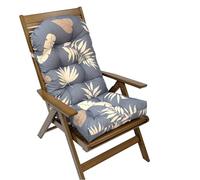 Cuscino impermeabile per sedia da esterni e interni, con laccetti, comodo cuscino antiscivolo, per protezione da patio e salotto (50 x 110 cm, foglie grigie)