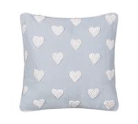 Cuscino in cotone ricamato con motivo a cuoricini grigio 45 x 45 cm Gazania