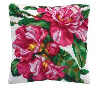 Cuscino in kit per punto croce timbrato CDA "Azalea", 40x40cm