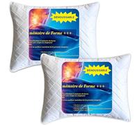 Cuscino in Memory Foam 40x60 cm Set da 2 ✯GARANZIA A VITA✯ Cuscini Viscoelastico Memory Foam Piccoli, Spessi e Rigidi per Adulti Riposo Sonno Pillow Rettangolare 60x40 di Supporto Per Dolori Cervicali