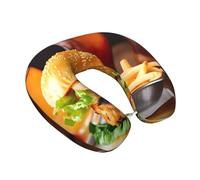 Cuscino in memory foam a forma di U con stampa a forma di hamburger con gambe di pollo, da viaggio, aereo, ufficio, pisolini, rilassante, uso quotidiano