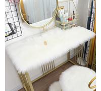 Cuscino In Pelliccia Sintetica A Pelo Lungo Morbido Per Tavolo Da Trucco E Sedia