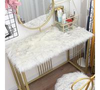 Cuscino In Pelliccia Sintetica A Pelo Lungo Morbido Per Tavolo Da Trucco E Sedia