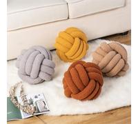 Cuscino in peluche con nodo estetico, cuscino imbottito con palla nordica, cuscino decorativo per divano, morbido cuscino per schienale per dormire