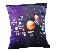 Cuscino in peluche - Cuscino spaziale con pianeti, carino bambola cuscino morbido decorazione della stanza, cuscino decorativo spaziale luna stella pianeta per soggiorno camera da letto studi