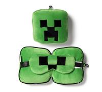 Puckator- Creeper-Minecraft Cuscino da Viaggio con Maschera, Colore Verde, Standard, CUSH306