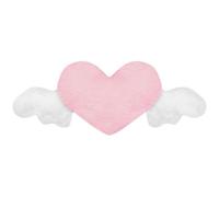 Cuscino in peluche rosa a forma di cuore, con ali d'angelo, cuscino per poggiatesta auto, morbido e confortevole, cuscino per auto, per guida, viaggi, ufficio, auto, cuscino in peluche