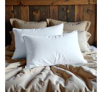 Cuscino in piuma d'anatra da 1200 g/m², imbottitura extra morbida, ipoallergenico, antiacaro, 85% piuma, 15% piumino, bianco, supporto di alta qualità, per letto laterale e posteriore, 48 x 74 cm