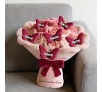 Cuscino in soffice personalizzato con nome a forma di farfalla 1-10 Bouquet di rose per divano, camera da letto, soggiorno, cuscino personalizzato per la Festa della Mamma, decorazione per mamma, la