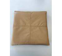 Cuscino In Vera Pelle 35X35X3 Antiscivolo In Schiuma Gel Color Sabbia