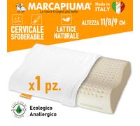 CUSCINO LATTICE NATURALE CERVICALE DOPPIA ONDA ANALLERGICO Marcapiuma