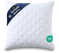 Cuscino Letto 45x45 cm - Cuscini per Divano Arredo e Decorazione in Microfibra Morbida - Guanciale per Dormire Certificato OEKO-TEX Lavabile a 60 Gradi Traspirante Indeformabile Bianco 45 x 45 cm