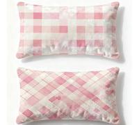 Cuscino Lilla Federe Cuscini Divano 30x50cm Velluto Cuscini per Divano Set di 2,2026 Nuovo Rettangolo Stampa Fronte Retro Federe Cuscino Cuciture A Griglia per Inverno Decor Camera da Letto Q-650U