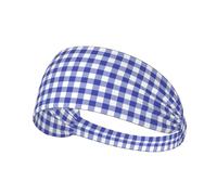 Cuscino lombare a scacchi blu reale,Fascia elastica per capelli multiuso unisex, fascia antisudore sportiva