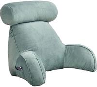 Cuscino lombare, cuscino da lettura for viaggi e spostamenti, cuscino for riposo a letto, cuscino di supporto lombare con braccioli di supporto for leggere, guardare la TV e giocare(A-aqua Blue)