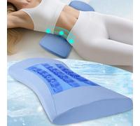 Cuscino Lombare, Cuscino per Supporto Lombare in Memory Foam, Cuscino Lombare Dormire Ergonomico della Lombra per Letto, Sedia da Ufficio, Seggiolino autoe Divano con Gel di Raffreddamento (blu)