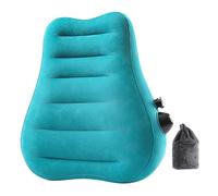 Cuscino lombare gonfiabile da viaggio, cuscino a cuneo con gonfiaggio rapido, supporto ergonomico portatile per leggere e dormire, 40 x 40 x 16,8 cm, blu