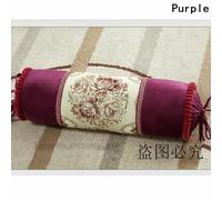 Cuscino Lungo A Cilindro Rotondo Ricamato Con Fiori 16X50cm