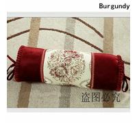 Cuscino Lungo A Cilindro Rotondo Ricamato Con Fiori 16X50cm