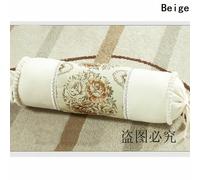 Cuscino Lungo A Cilindro Rotondo Ricamato Con Fiori 16X50cm