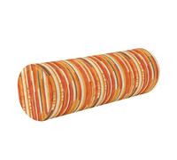 Cuscino lungo a rullo per il collo, cuscino rotondo per il collo, cuscino per la schiena, cuscino per il collo, cuscini per il letto, arancione a righe rosse disegnate a mano schizzo