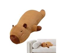 Cuscino lungo Capybara - Dolce peluche cartone animato, morbido cuscino a righe | Inserire il cuscino per abbraccio Capybara per , pisolini e giocare, Animal Pillow per bambini, ragazze e G