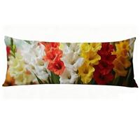 Cuscino Lungo per Dormire Sul Fianco 120 x 40 cm Fiore Federe Cuscini Colorato Motivo Stampa Fronte-Retro Cuscino Lungo, Supporto Gravidanza per il Rposo Notturno per Letto e Relax Body Pillow J0-547