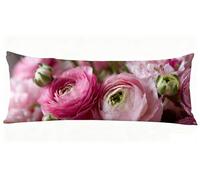 Cuscino Lungo per Dormire Sul Fianco 120 x 40 cm Fiore Federe Cuscini Pianta Motivo Stampa Fronte-Retro Cuscino Lungo, Supporto Gravidanza per il Rposo Notturno per Letto e Relax Body Pillow J0-567