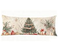 Cuscino Lungo per Dormire Sul Fianco 140 x 40 cm Albero Federe Cuscini Natale Motivo Stampa Fronte-Retro Cuscino Lungo, Supporto Gravidanza per il Rposo Notturno per Letto e Relax Body Pillow J0-554